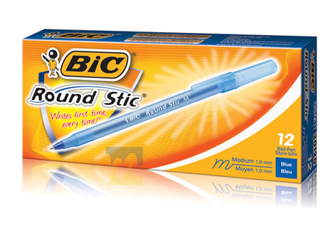 Comprar Bolígrafo punta media BIC Round Stic Azul en MegaOffice.com.ve