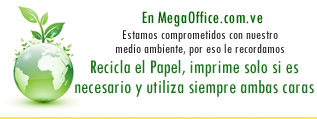 Consejos Green en MegaOffice.com.ve: Recicla el Papel, imprime solo si es necesario y utiliza siempre ambas caras de la hoja