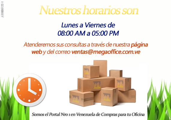 Nuestros horarios de atencin al Cliente en MegaOffice.com.ve