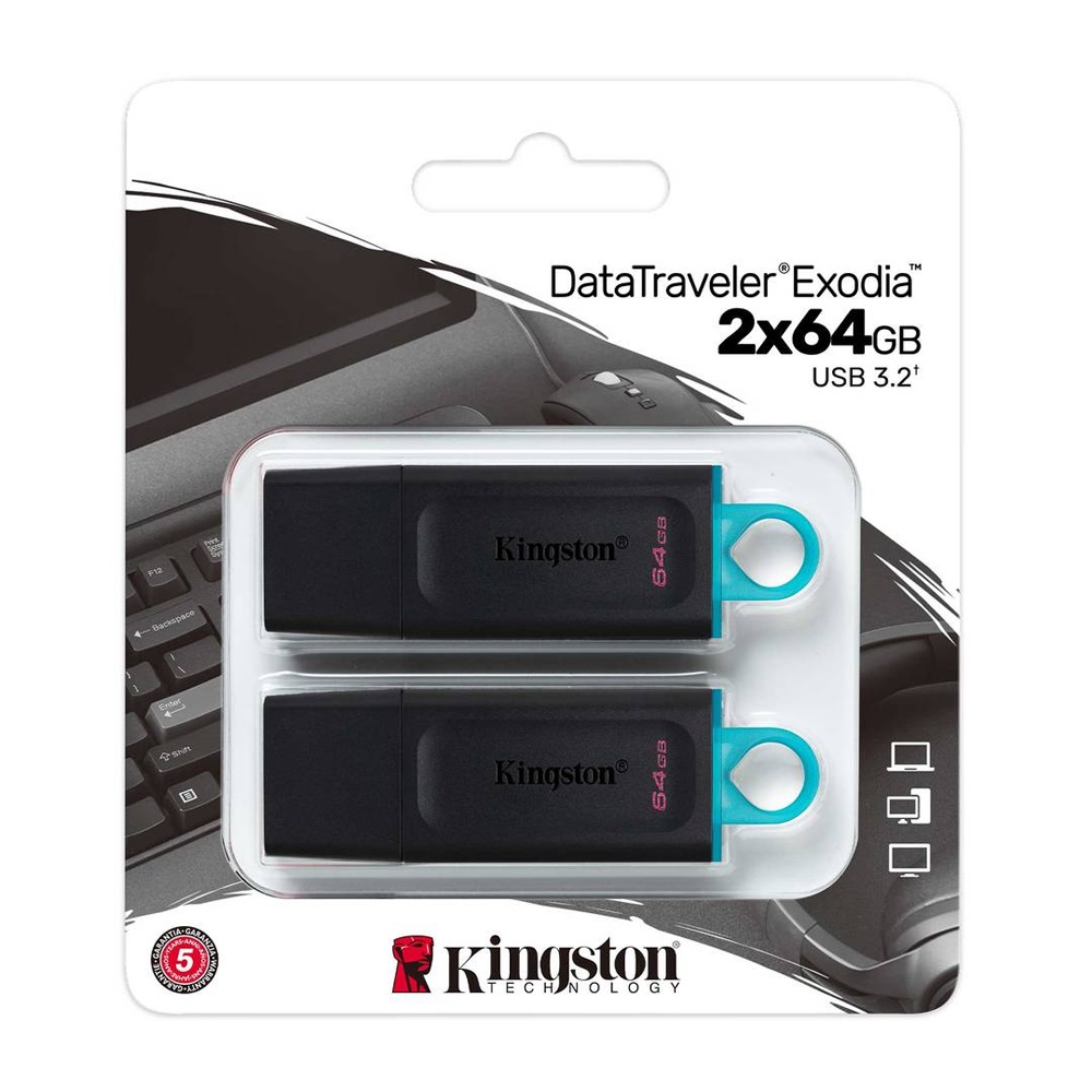 Ver Información de Pen Drive 64 GB Kingston Data Traveler Exodia USB 3.2 en MegaOffice.com.ve