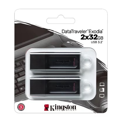 Ver Información de Pen Drive 32 GB Kingston Data Traveler Exodia USB 3.2 en MegaOffice.com.ve