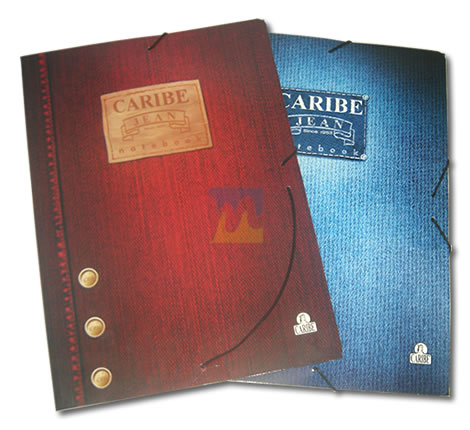 Carpeta con Liga Caribe Jean t/oficio Plastificada