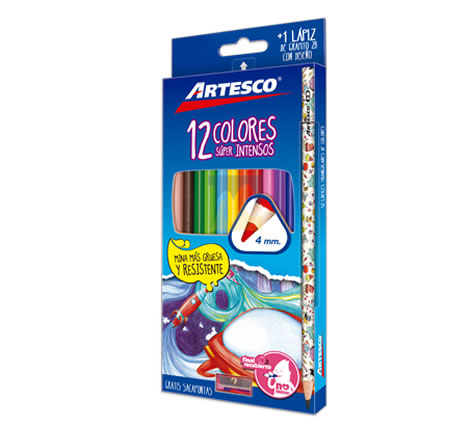 Creyones de Madera Artesco 12 Colores