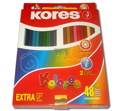 Creyones de Madera Kores 48 Colores