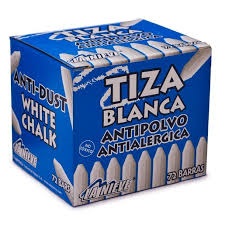 Tiza Antipolvo La Nieve Blanca x 72