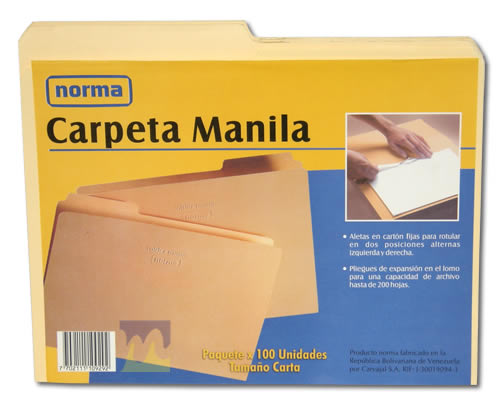 Carpeta Manila Norma t/carta
