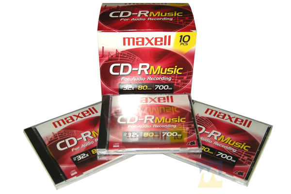 CD-R Music Digital Audio Maxell 32X 700 MB 80 Min con Carátula