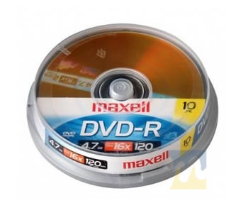 DVD-R Maxell 8X 4.7 GB 120 Min Torre x 10