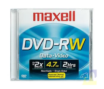 DVD-RW Regrabable Maxell 8X 4.7 GB 120 Min con Cartula