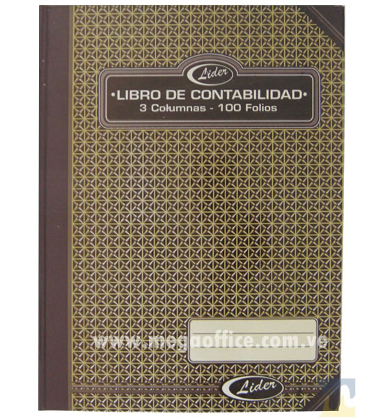 Libro de Contabilidad 3 Columnas 100 Folios