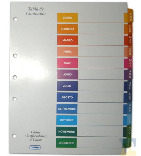 Separador de Materia Mensual de Enero a Diciembre