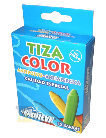 Tiza Antipolvo La Nieve Color x 12